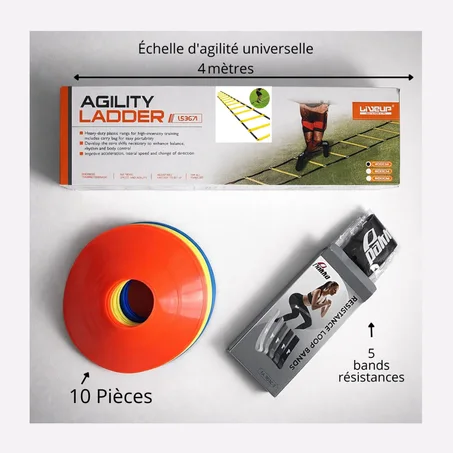 Pack Entraînement – Échelle + 10 Plots + 5 Bandes – 230 DH (Livraison Gratuite)