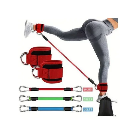 Kit Fitness 5 Pièces – Bandes & Sangle de cheville كيت فيتنس 5 قطع – باندات + حزام الكاحل