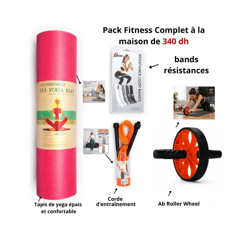 Pack Fitness Complet à Domicile – 340 DH | Livraison Gratuite