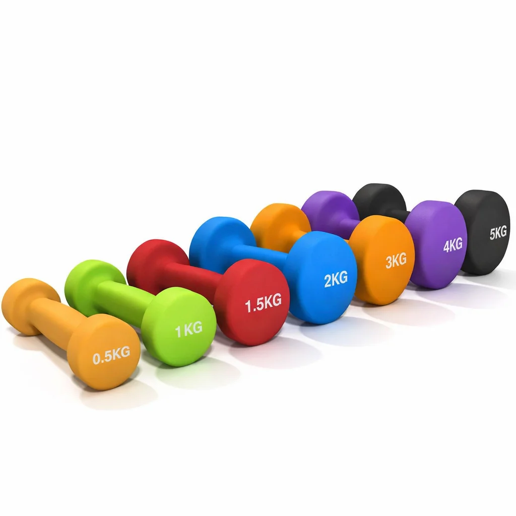 Haltères – Set de poids (1KG à 5KG) 💪 دمبلز رياضية – أوزان من 1 حتى 5 كلغ