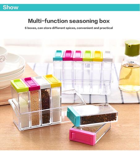 6 spice shaker jars - منظم التوابل الاكريليك السداسي