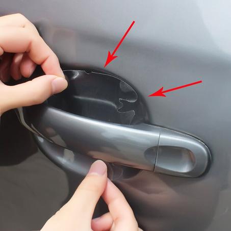 4 pieces car door handle protective - واقى الحماية الشفاف - 3 باكدج