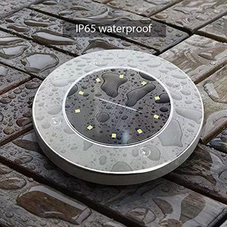 مصابيح الحديقة بالطاقة الشمسية - Solar Garden Disk Light ( باكدج 4 وحدات )