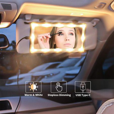 Led Car Rechargeable Mirror -  مراية السيارة الليد الذكية