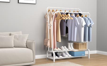 Double Rails Clothing Rack - الرف الثنائي متعدد الاستخدام