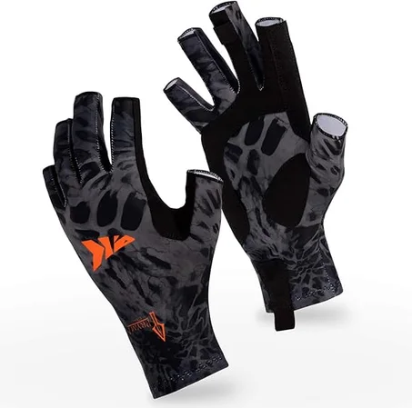 KastKing Sol Armis - Guantes de protección solar UPF50+ Guantes para pesca, protección UV, guantes de protección solar para hombres y mujeres, para exteriores, kayak, remar