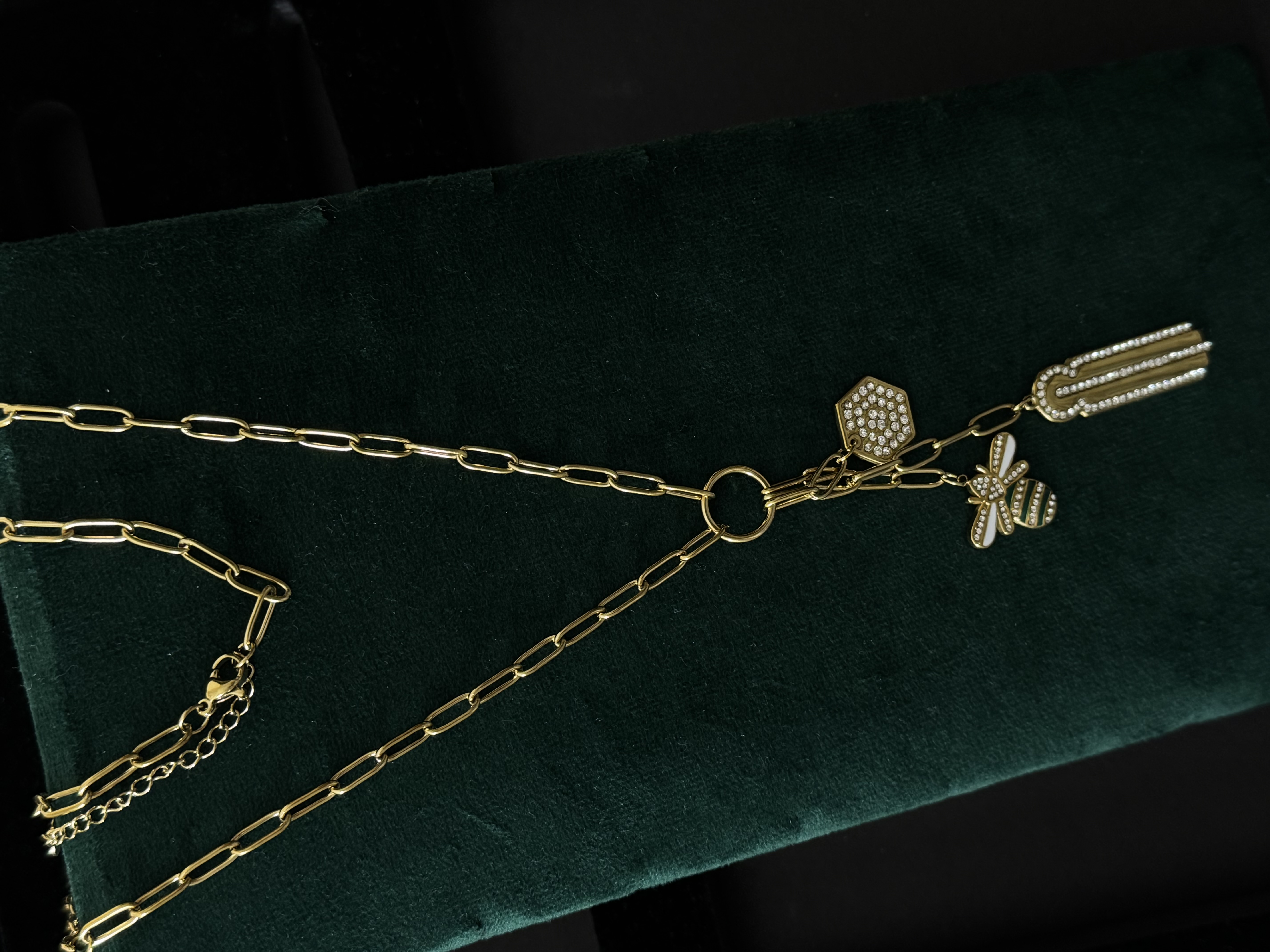 Sautoir abeille Full diamant