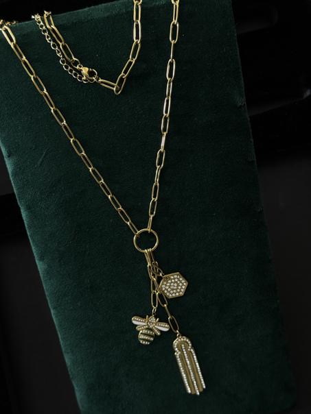 Sautoir abeille Full diamant