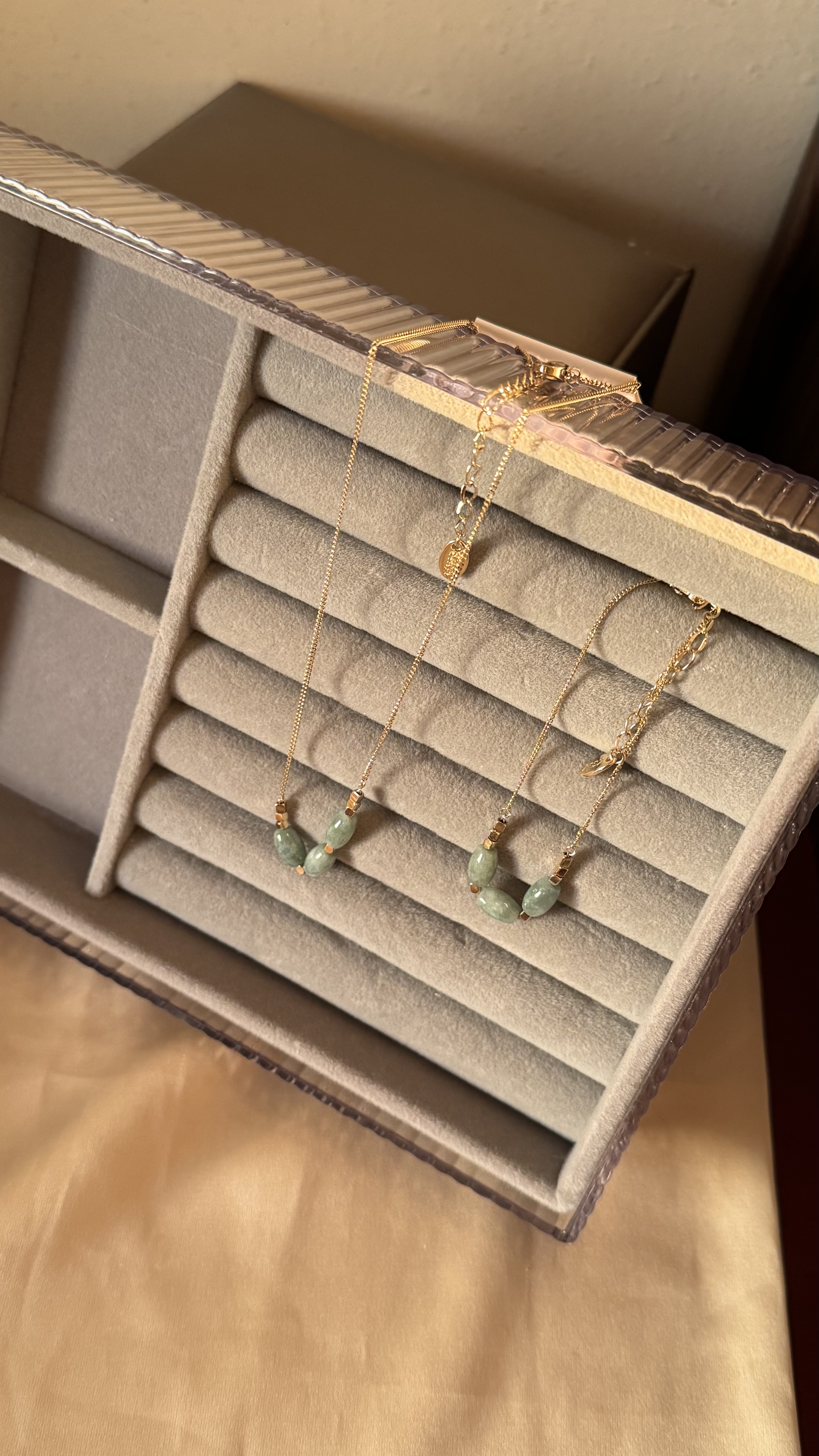 Ensemble perles vertes