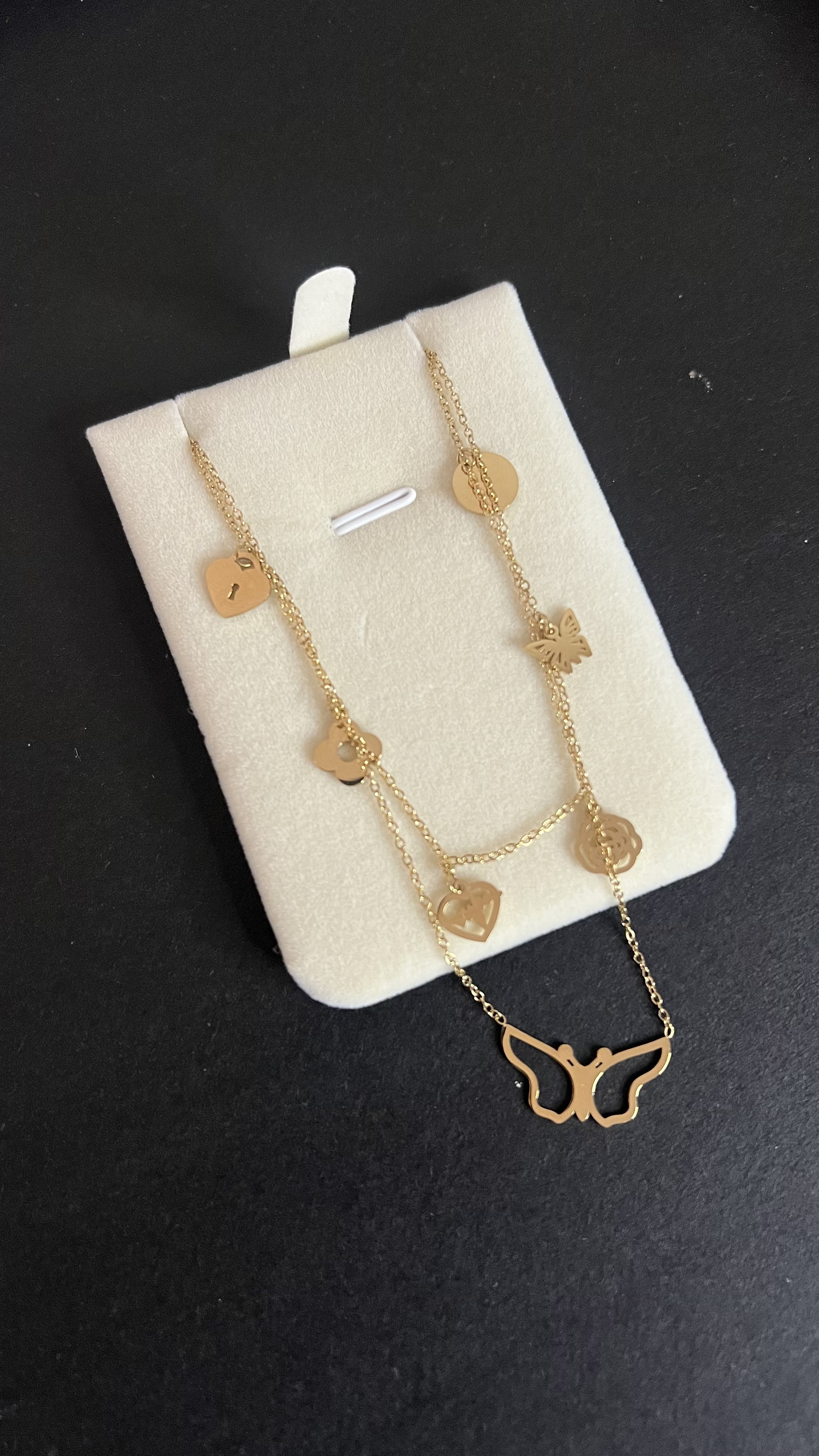 Collier Papillon 2 chaines
