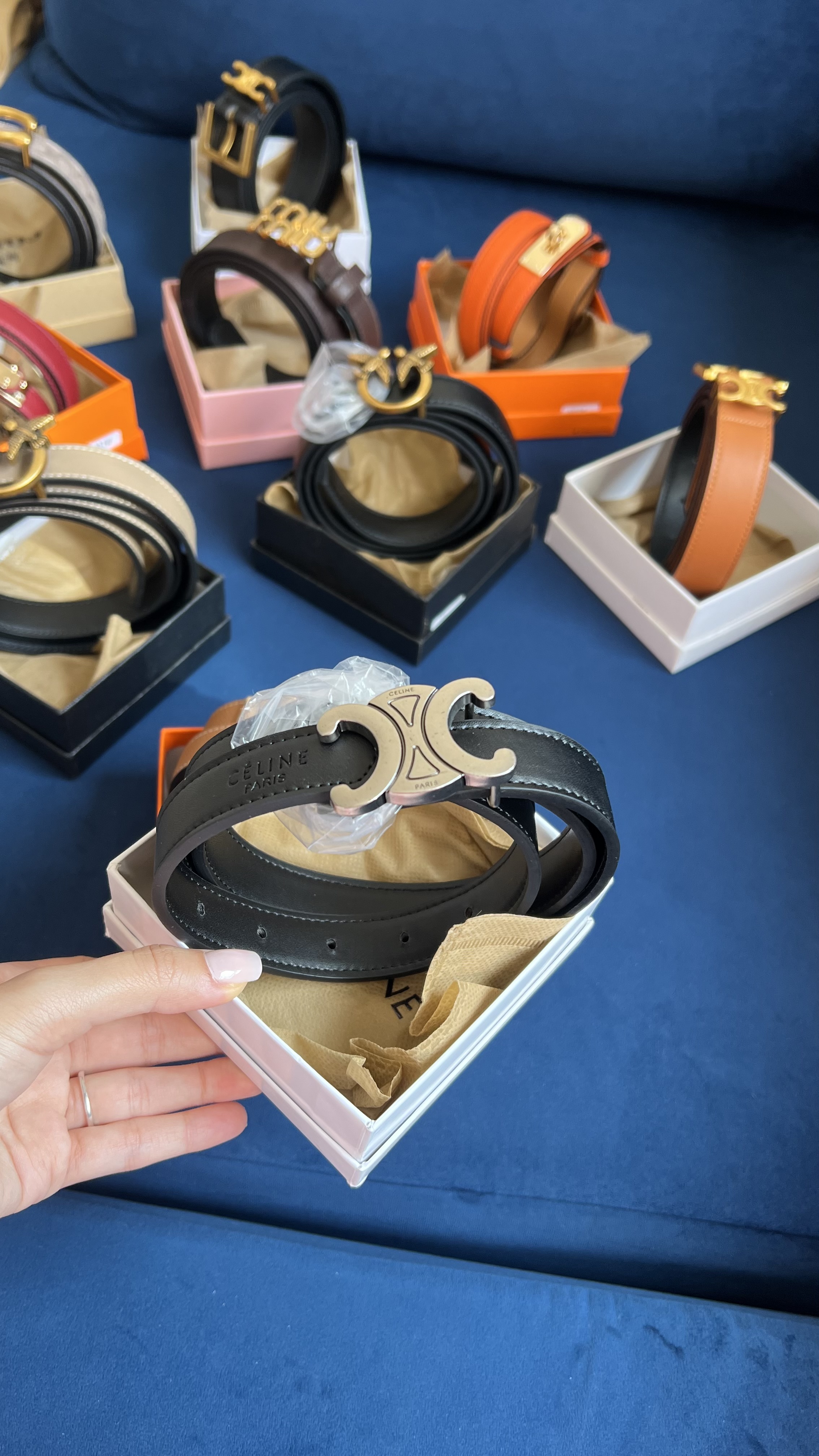 Ceinture Céline noire argenté