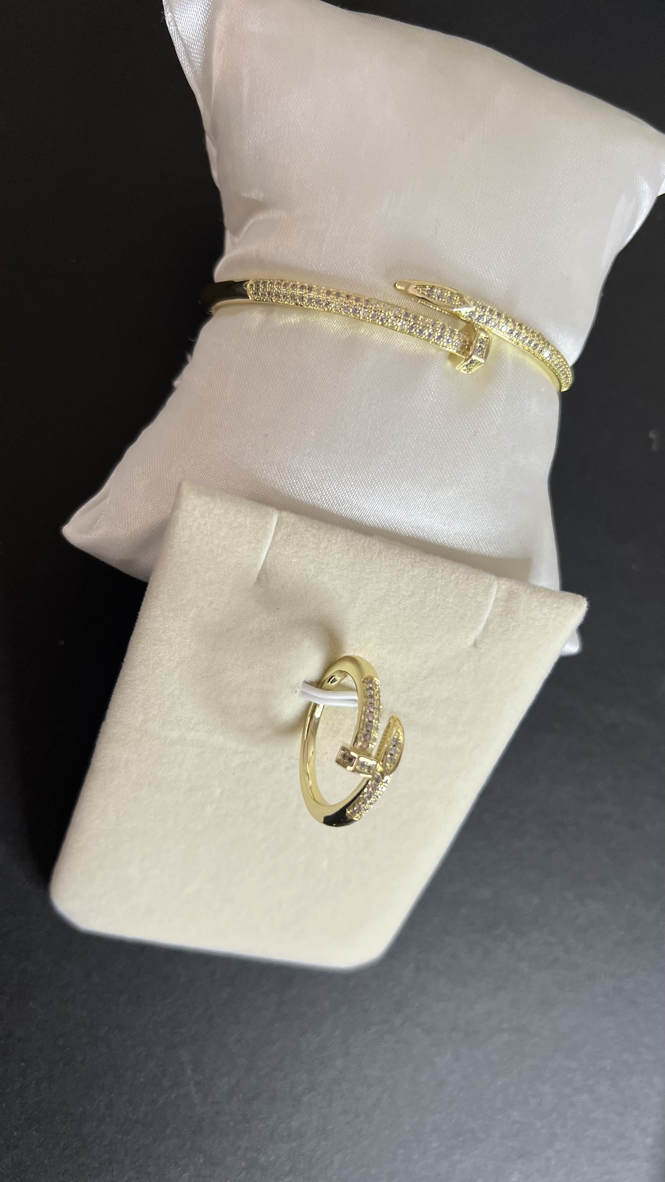 Bracelet Clou + bague Gold