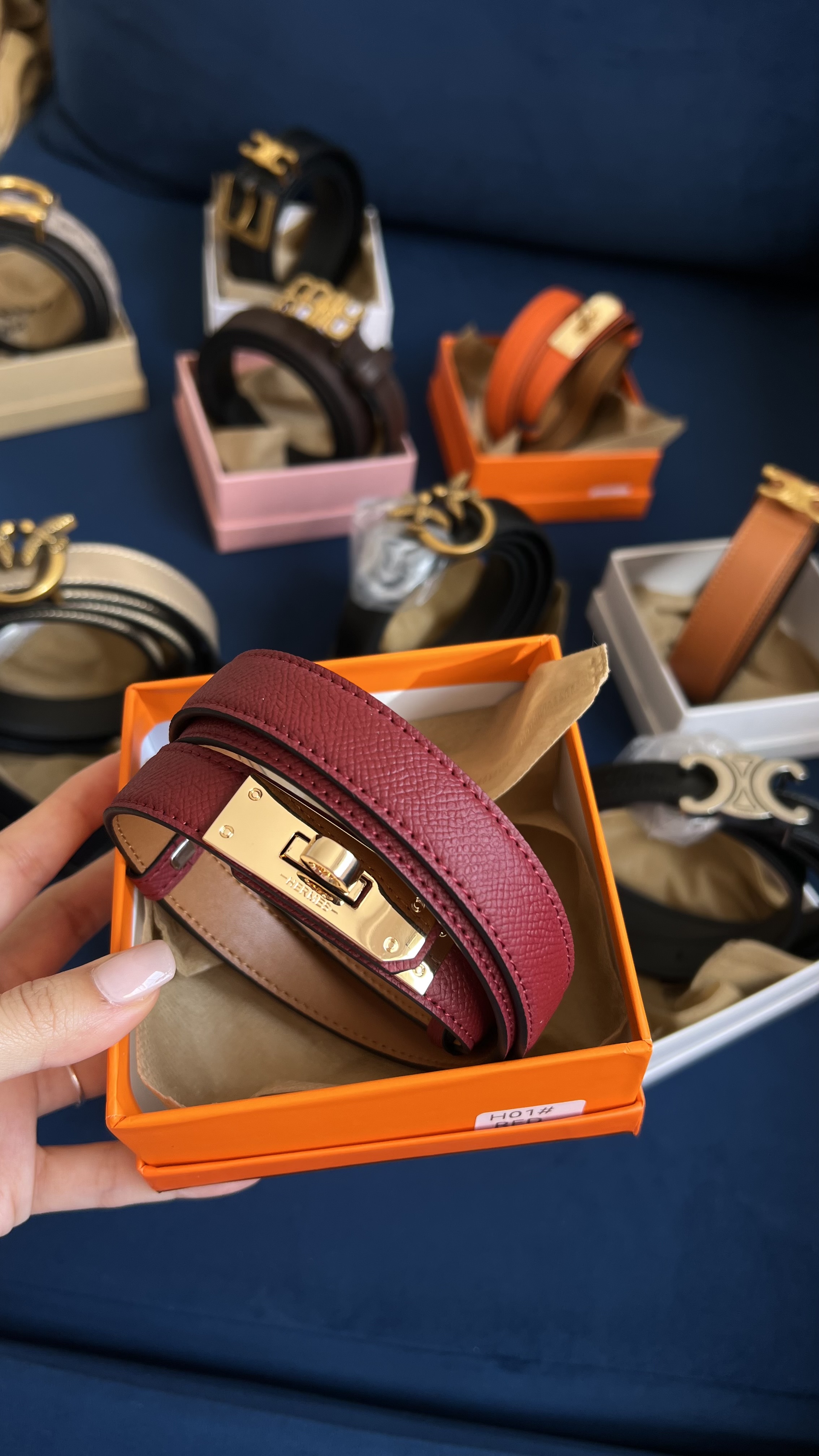 Ceinture Hermès grenat