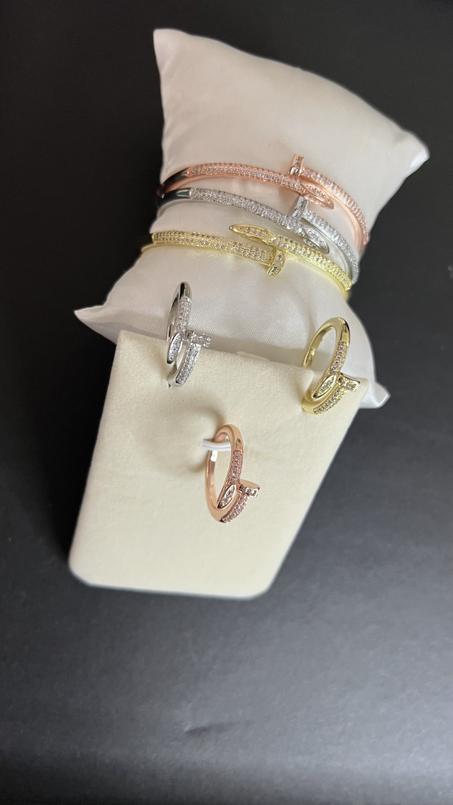 Pack 3 bracelets + 3 bagues Clou Gold Rose gold et argenté ( 50 dhs chacun au lieu de 70)