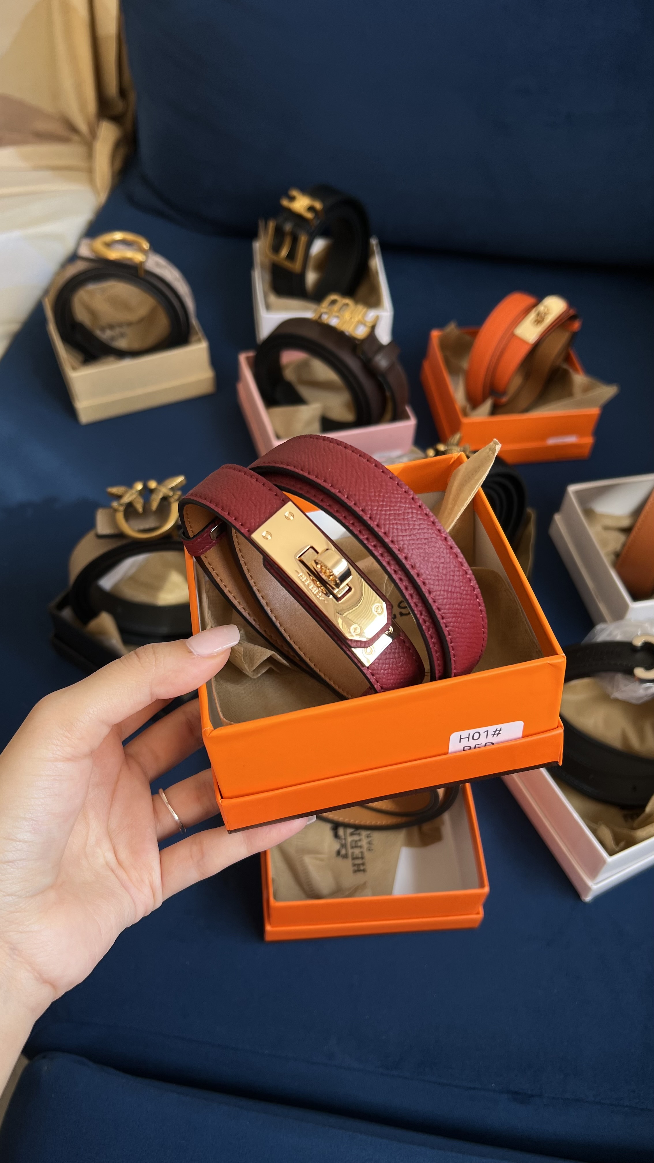 Ceinture Hermès grenat