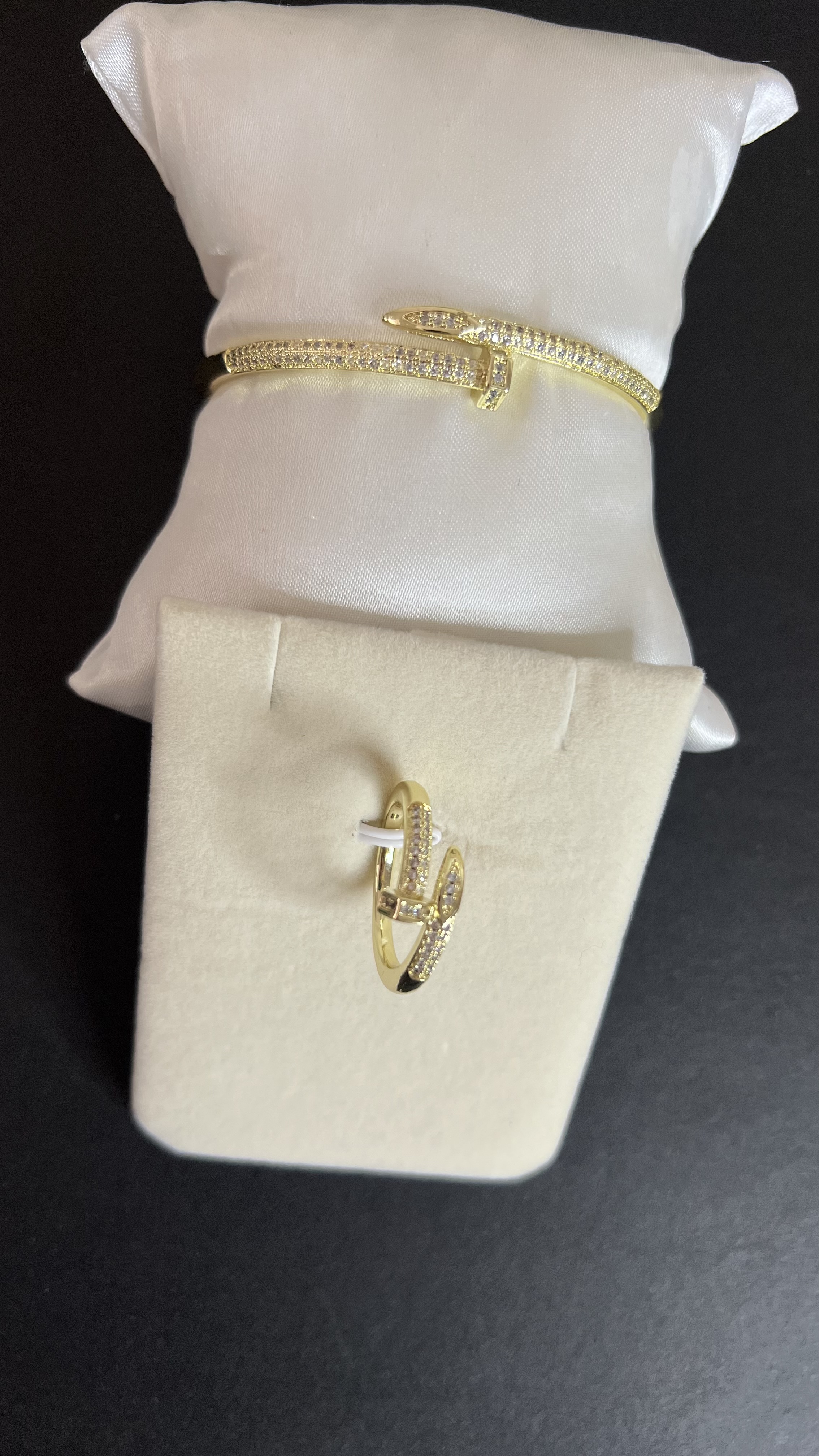 Bracelet Clou + bague Gold