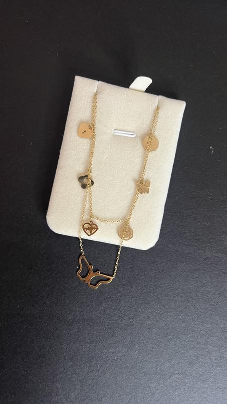 Collier Papillon 2 chaines