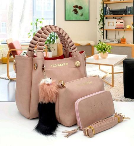 مجموعة حقيبة يد جلدية نسائية