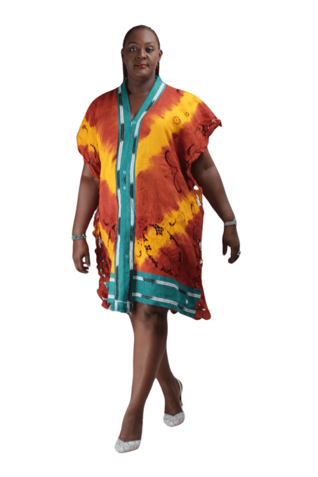 ✨ Robe Élégante en Lin brodé NDAPKA