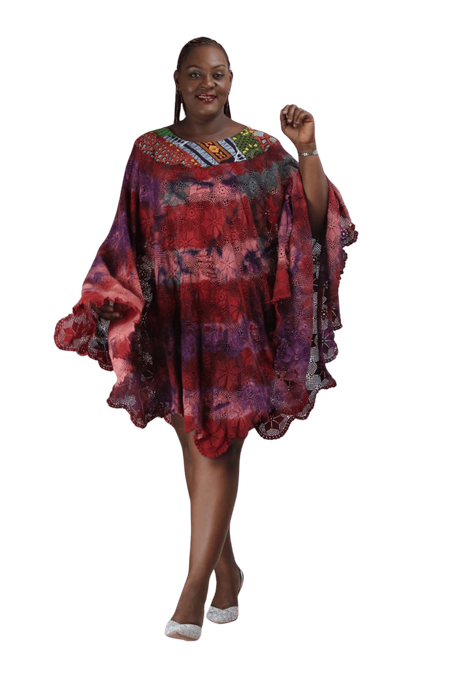 Robe Artisanale NDAPKA  Tricotée avec Encolure en Pagne Baoulé 👗