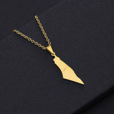 Gold Palestine Map Pendant