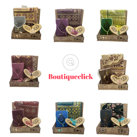 سجادة ومقرأة و مصحف و عطر