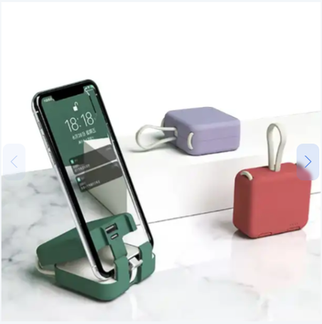 باور بانك لاسلكي أحمر اللون  Red Multifunctional Powerbank TypeC & Iphone