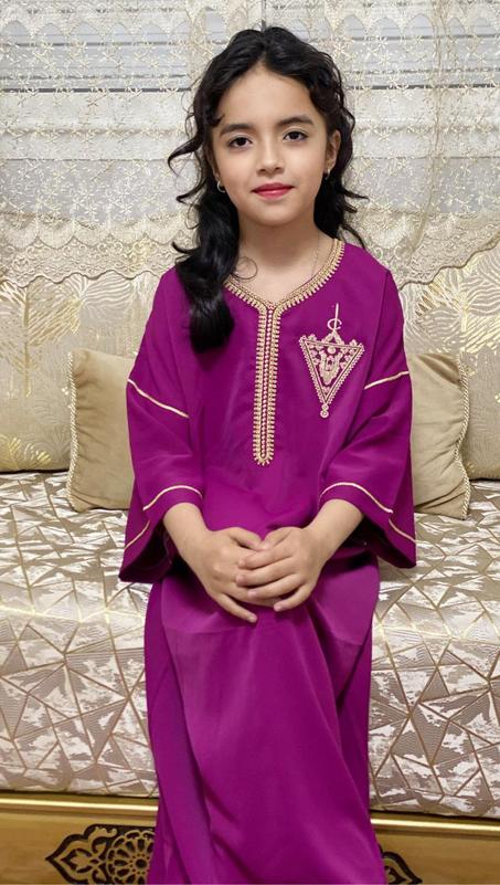 قفطان صغير مخزاني توب كريب  للبنوتات بالصمطة