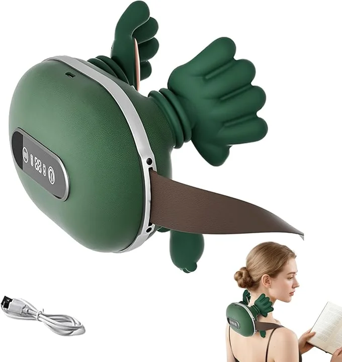 Appareil de massage de la nuque 4D sans fil - Massage cervical et cervical - 4D - 3 niveaux de massage et 2 niveaux de température - Avec chaleur - Cadeau pour la famille et les amis (saisie