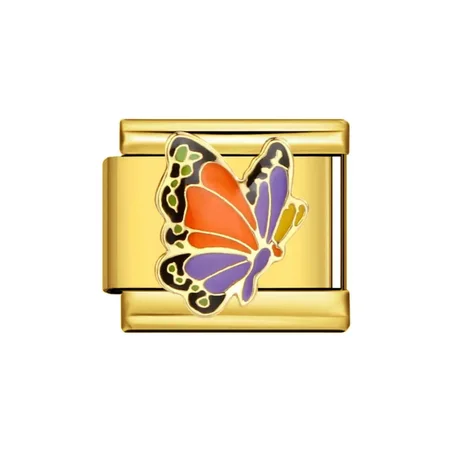 Charm Papillon Multicouleurs (Doré)