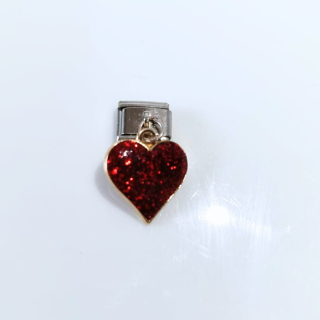 Charm COEUR ROUGE (Argent)