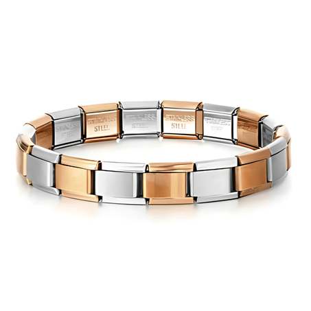 Bracelet Charm Italien Original (1 Silver and 1 Rose Gold)