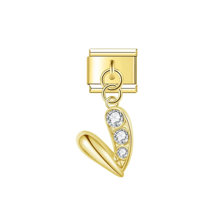 Charm Coeur Strass (Doré)
