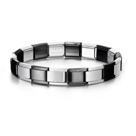 Bracelet Charm Italien Original (1 Silver and 1 Black)