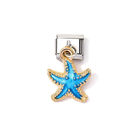 Charm Blue Star Fish (Argent)