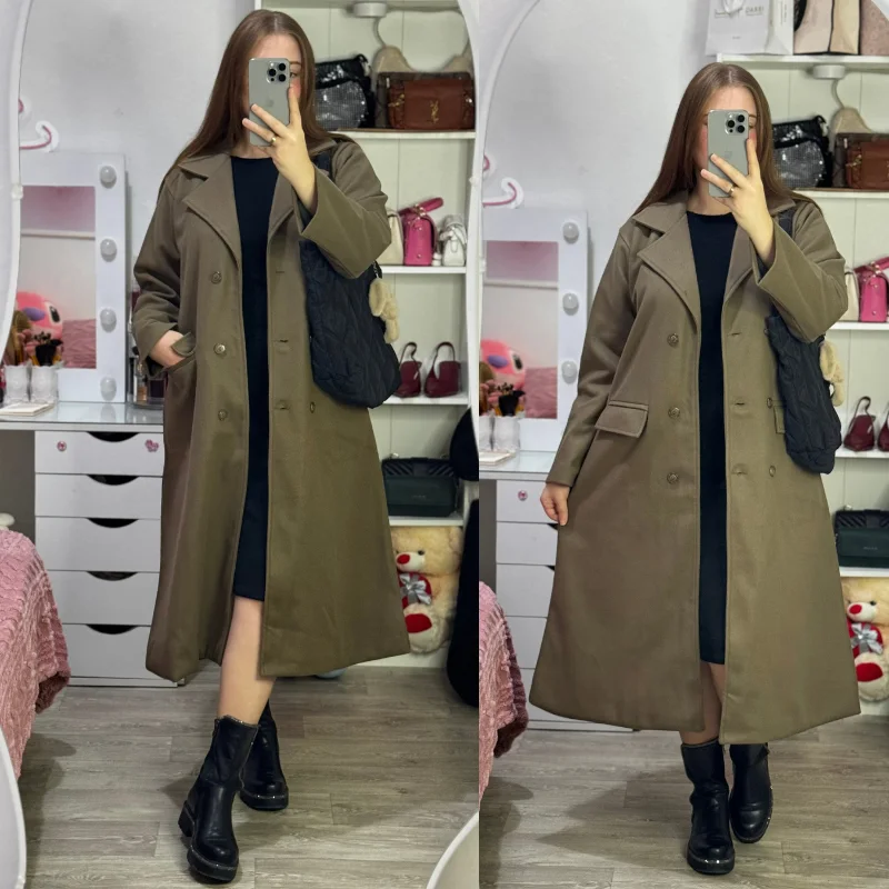 ✨ معطف طويل نسائي بلمسة فاخرة – دفء وأناقة في قطعة وحدة