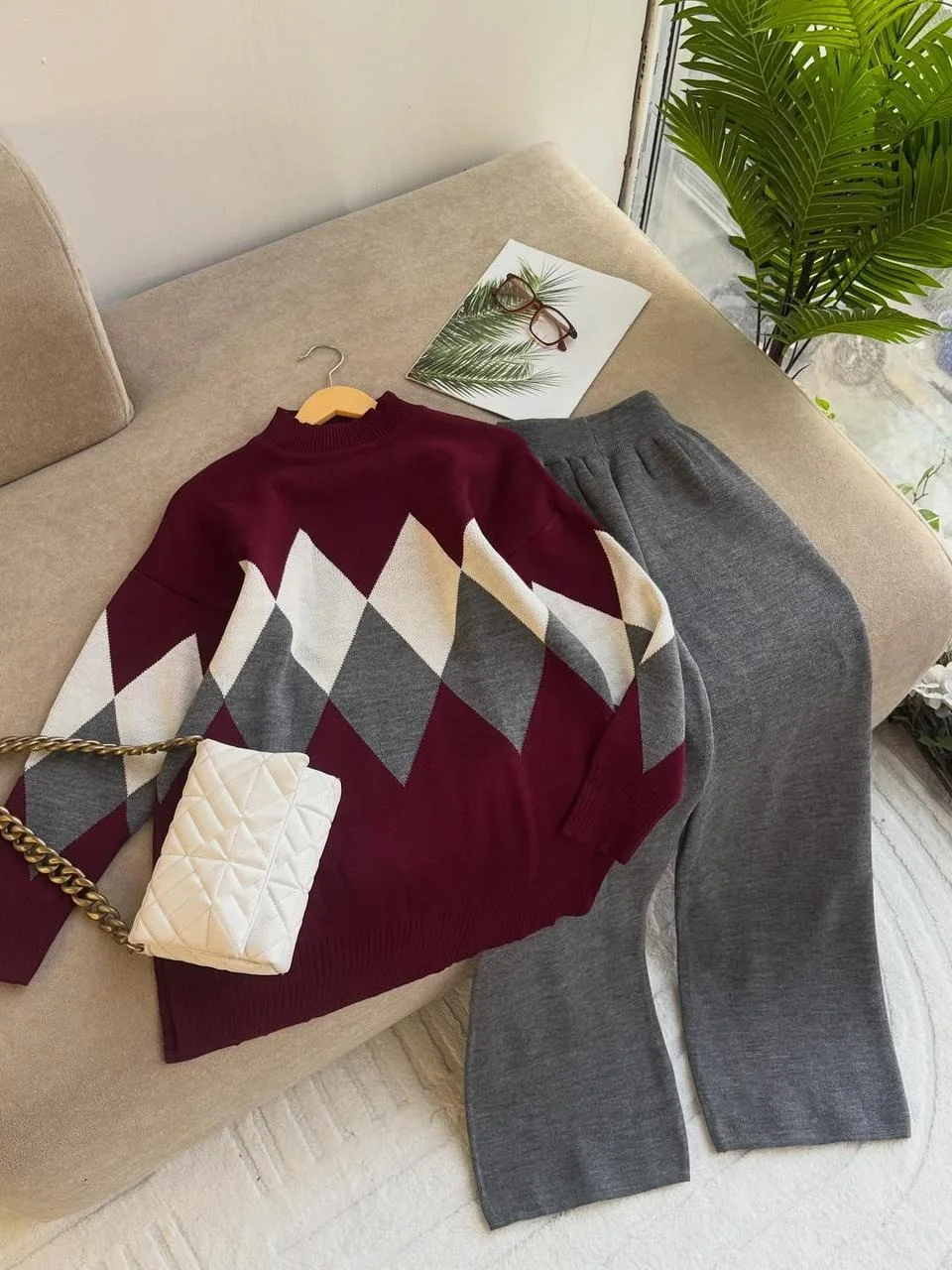 ✨ Ensemble Jacquard – الأناقة والراحة فطلة وحدة ✨