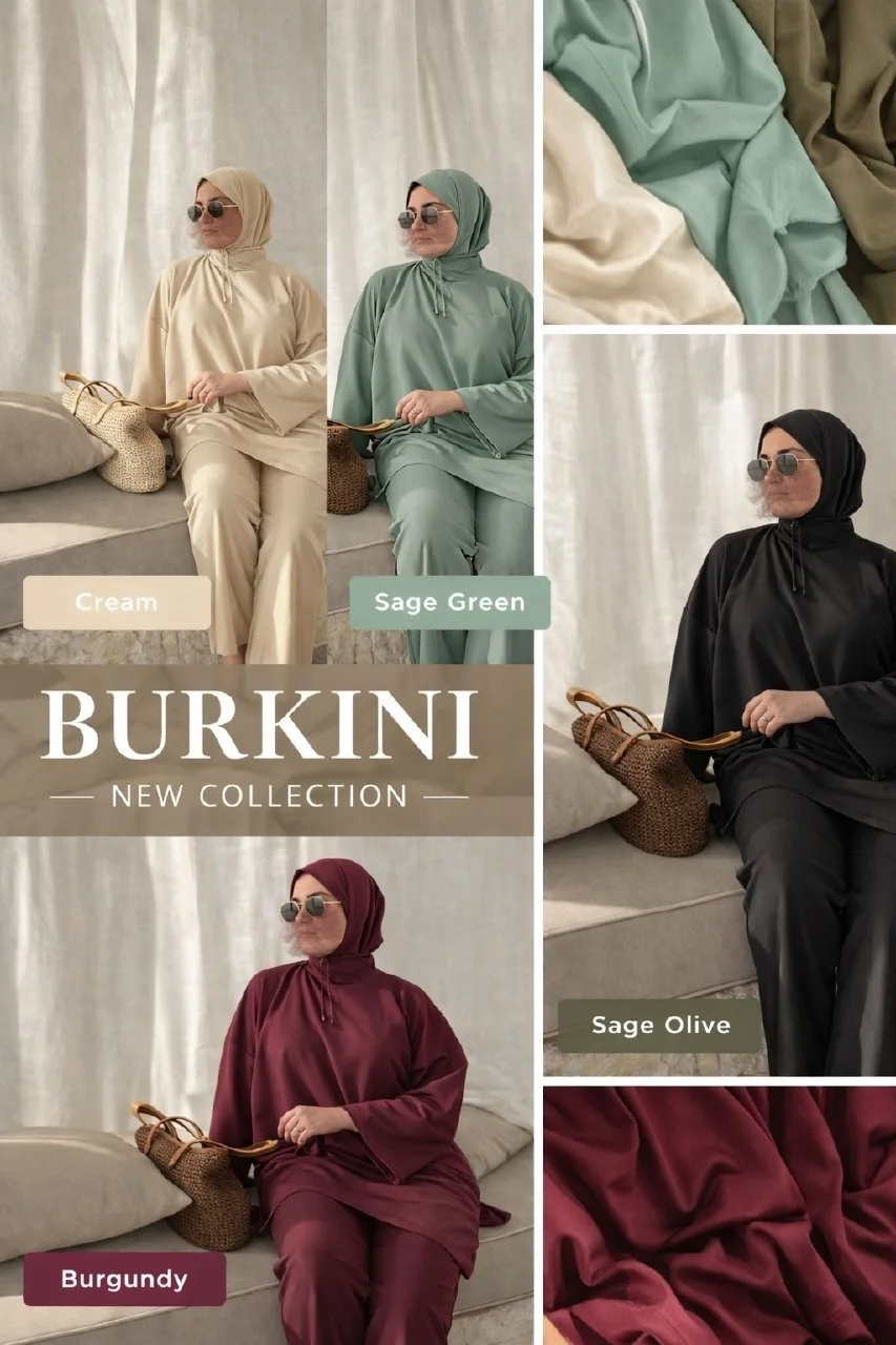 Burkini Hijabista ✨ | عيشي صيفك بأناقة، راحة، وحشمة بلا حدود!