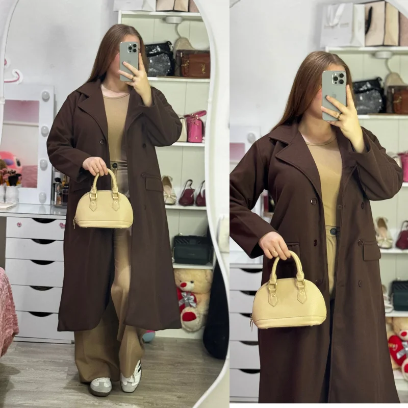 ✨ معطف طويل نسائي بلمسة فاخرة – دفء وأناقة في قطعة وحدة
