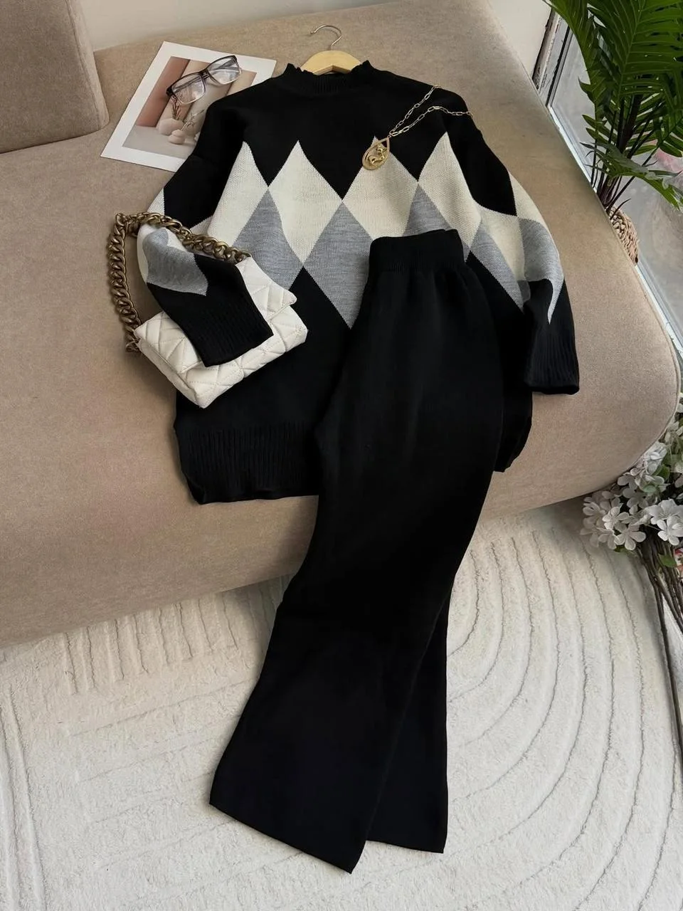 ✨ Ensemble Jacquard – الأناقة والراحة فطلة وحدة ✨