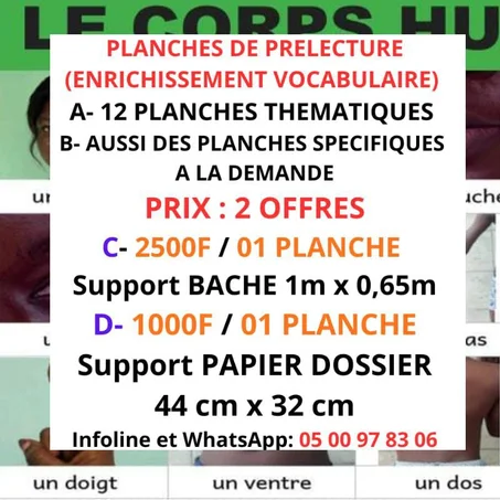 PLANCHES D'ENRICHISSEMENT DU VOCABULAIRE