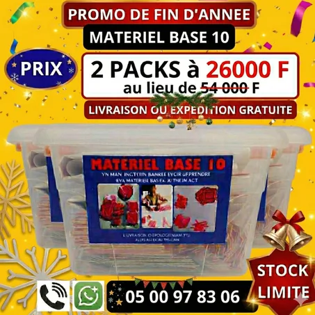 ✨ PROMO. FIN D’ANNEE –DEUX  (02) PACKS  MATÉRIEL BASE 10 à 26 000 F au lieu de 54 000 F  ✨ )
