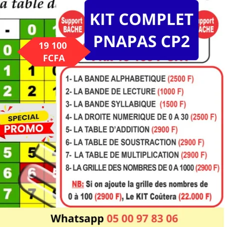🎁 KIT COMPLET PNAPAS CP2 – 08 OUTILS PEDAGOGIQUES INDISPENSABLES (Support BACHE - Bonne impression - Grande lisibilité)