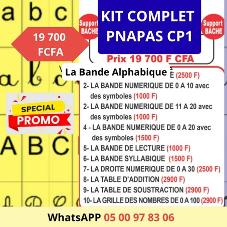 🎁 KIT COMPLET PNAPAS CP1 – 10 OUTILS PEDAGOGIQUES INDISPENSABLES (Support BACHE - Bonne impression - Grande lisibilité) (