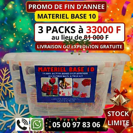 ✨ PROMO. FIN D’ANNEE –DEUX  (03) PACKS  MATÉRIEL BASE 10 à 33 000 F au lieu de 81 000 F  ✨ )