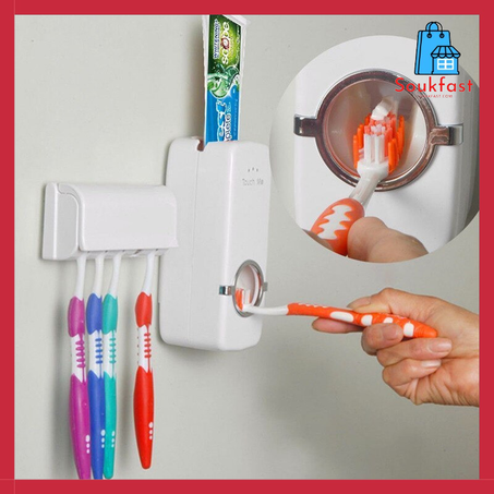 موزع معجون أسنان وحامل فرشاة الأسنان Toothpaste dispense