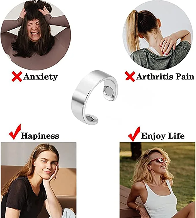 حلقة مغناطيسية فضية