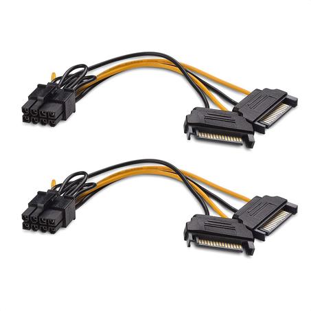 Cable Matters 2-Pack 8 Pin to SATA Power Cable (SATA to 8 Pin PCIe) - 5 Inches