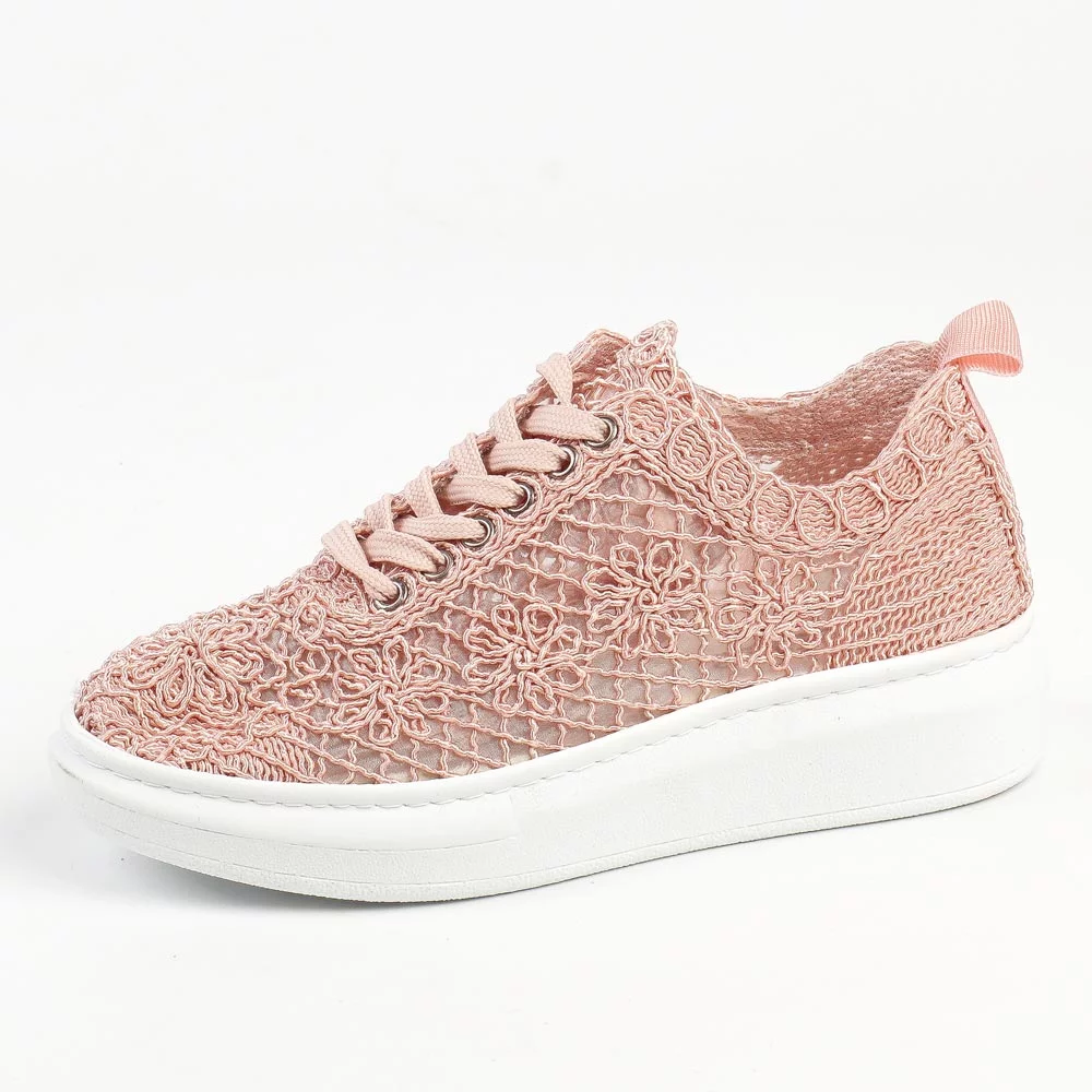 Chaussures de sport aérées roses pour femmes
