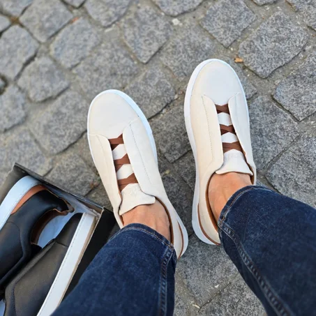 Sneakers Triple Stitch Cuir premuim